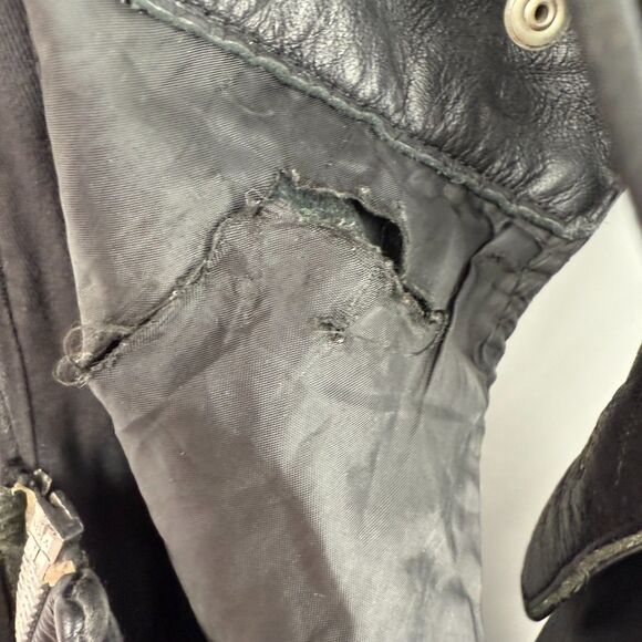 Allstate Leather chaps Black Fringe Size XL unisex lined buffalo - Picture 11 of 16